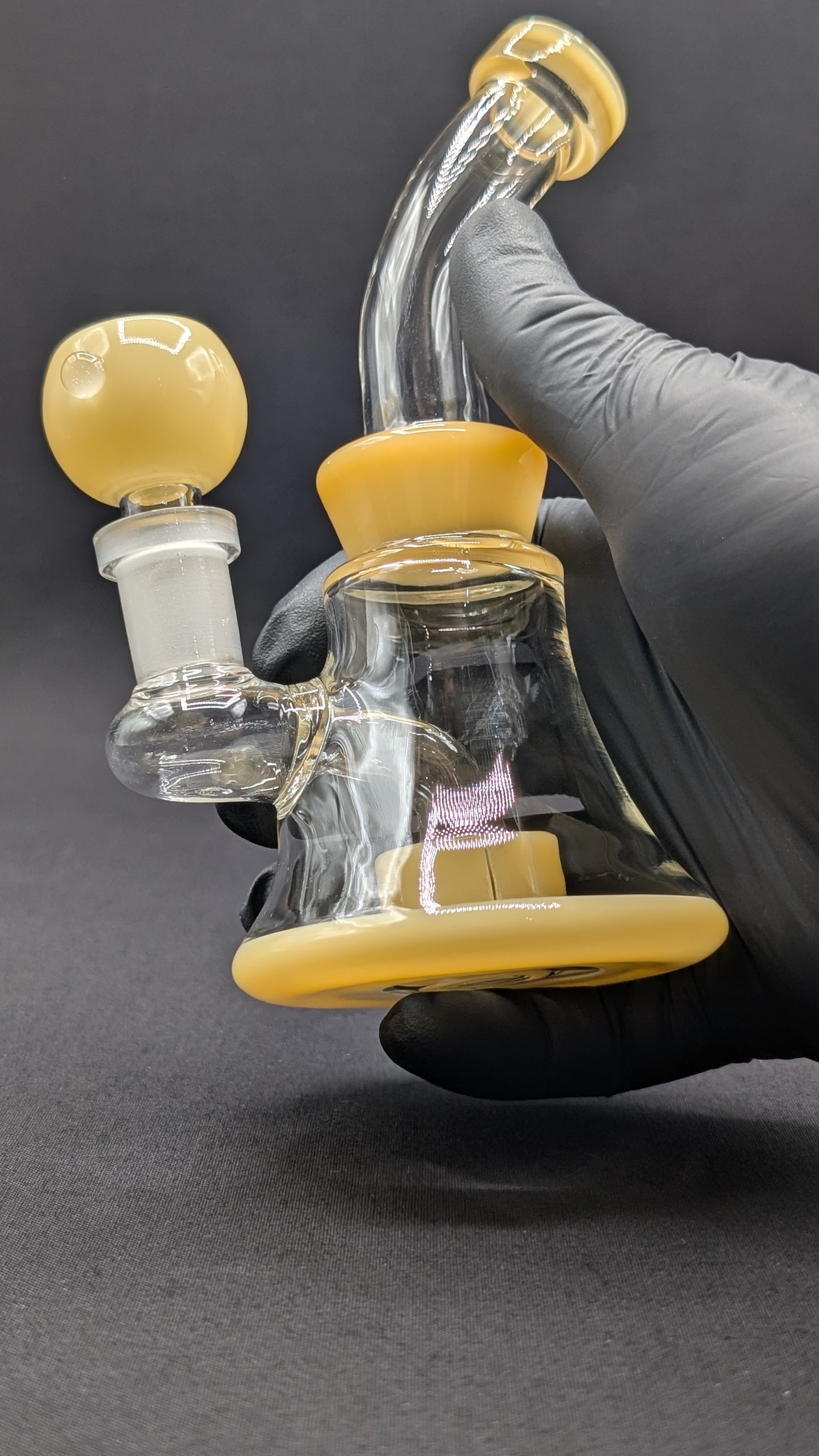 6" Glass Water Pipe Bong Bent Neck Perc Yellow