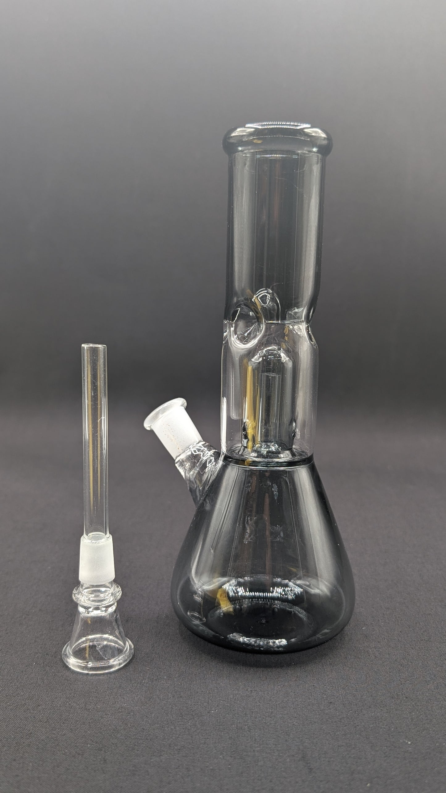 8" Glass Water Pipe Bong Gray + 5 FREE Screen (Colored Glass)