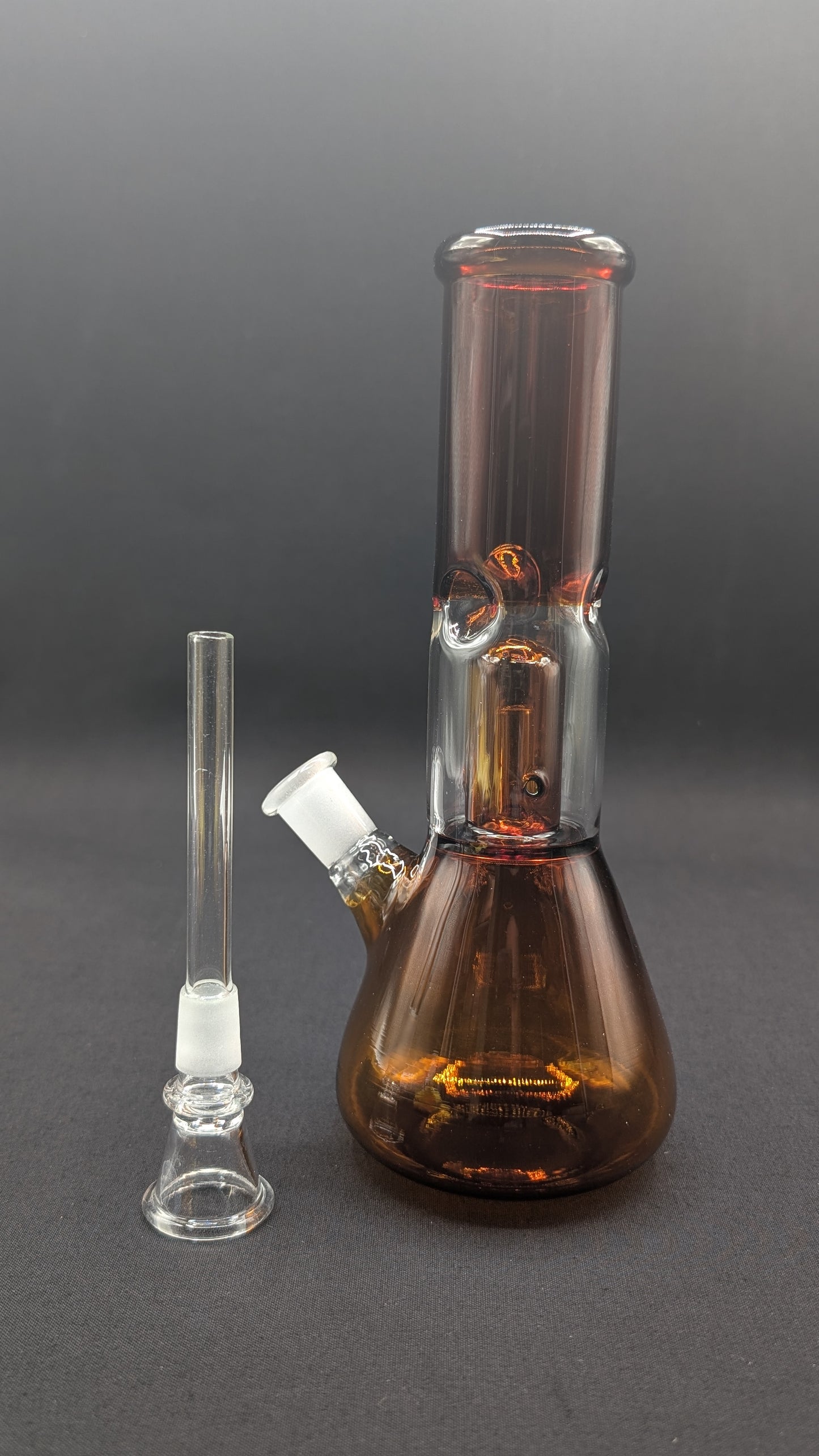 8" Glass Water Pipe Bong Amber + 5 FREE Screen (Colored Glass)