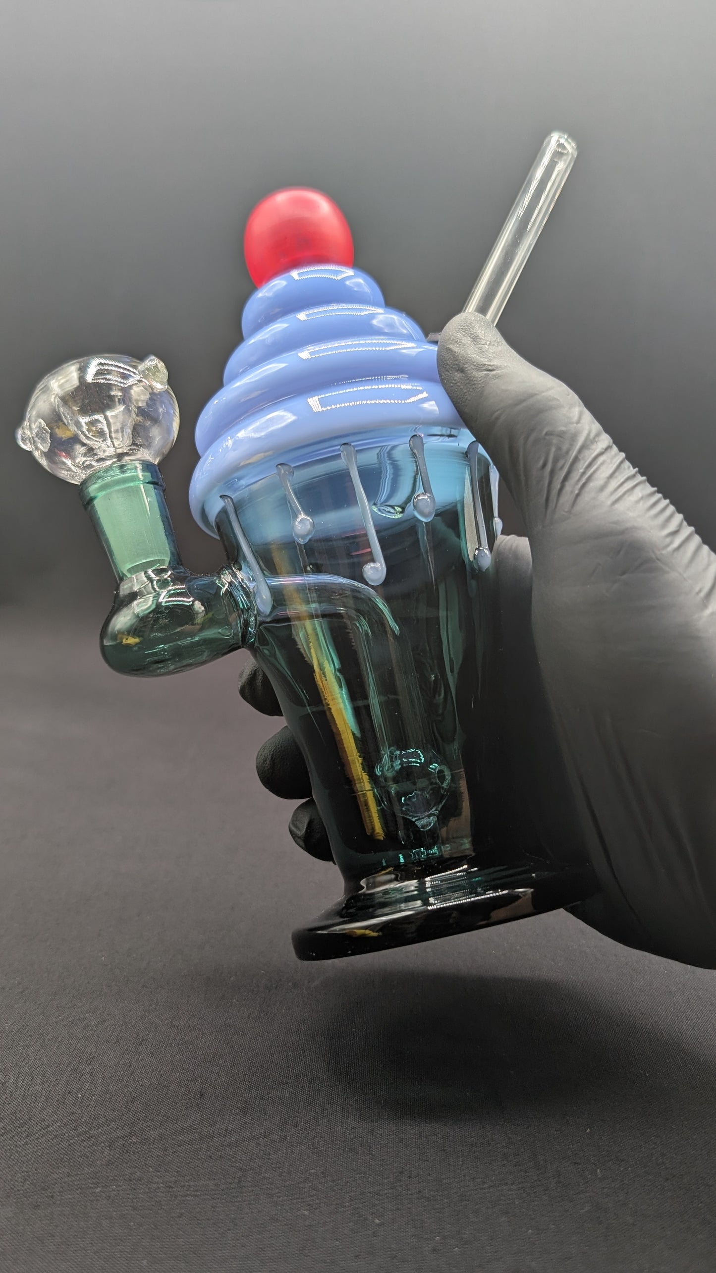 7" Glass Water Pipe Bong Ice Cream Sundae