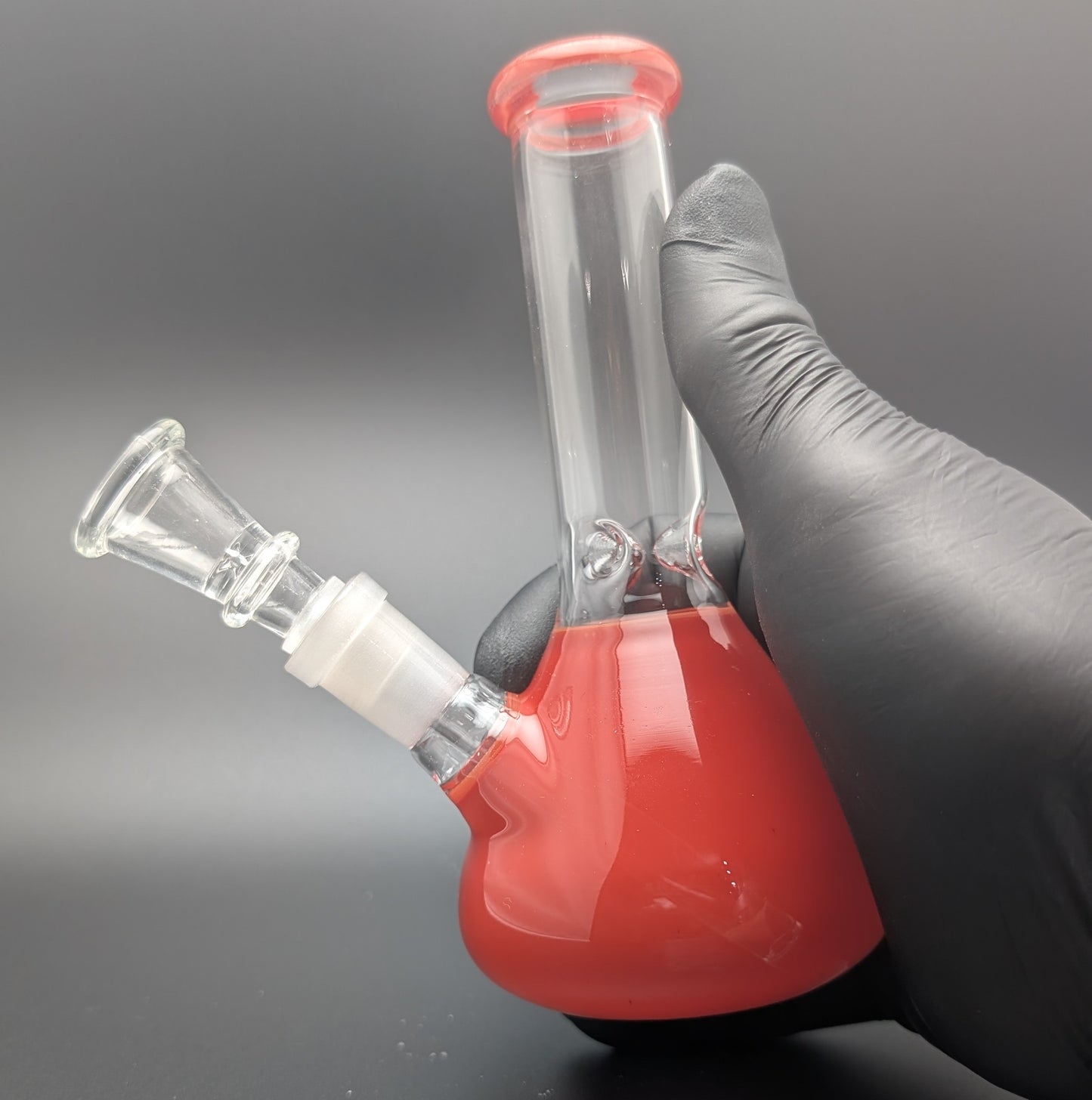6" Glass Water Pipe Bong Red (Colored Glass)
