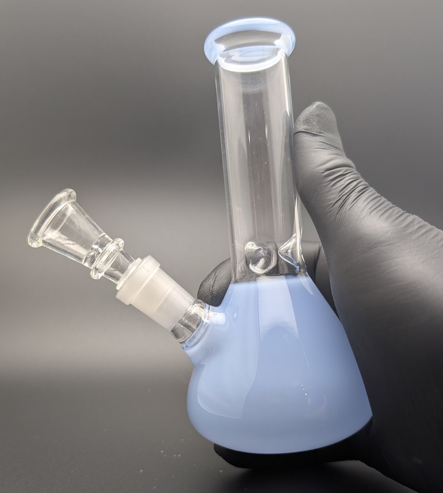 6" Glass Water Pipe Bong Blue 02 (Colored Glass)