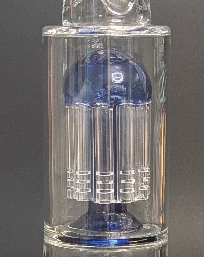 20.5" Glass Water Pipe Bong Clear Triple Perc Blue