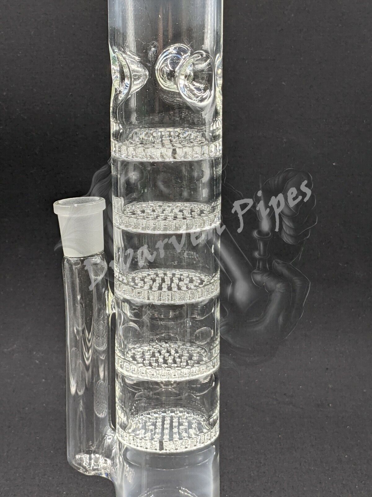18" Glass Water Pipe Bong 5 Layers of Honeycomb Missile Style Blue
