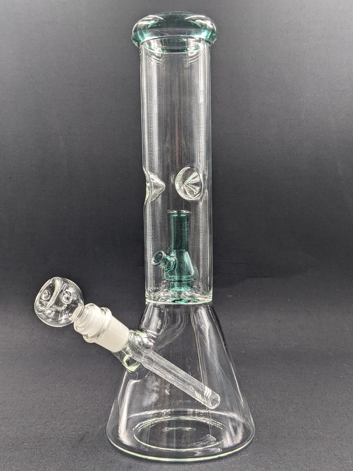 12" Glass Water Pipe Bong Its Beaker within a Beaker Green