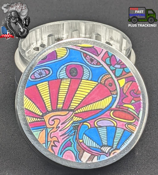42MM Metal Grinder 4 Piece Set Mushroom