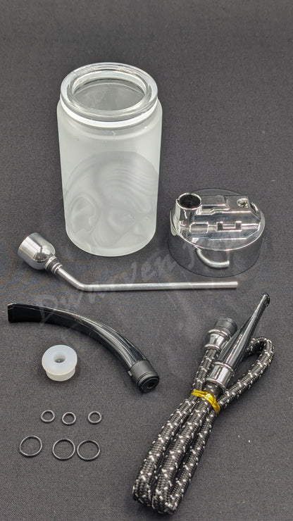 7.25" Water Pipe Bong w/ Multiple Adaptors Silver