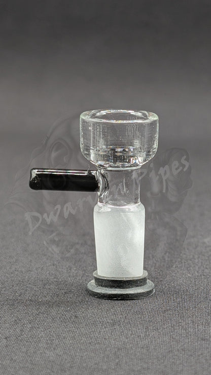 14mm Male Slide Bowl Glass Snowflake for Water Pipes - Snowflake Style Black