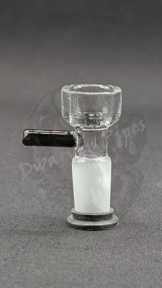 14mm Male Slide Bowl Glass Snowflake for Water Pipes - Snowflake Style Black