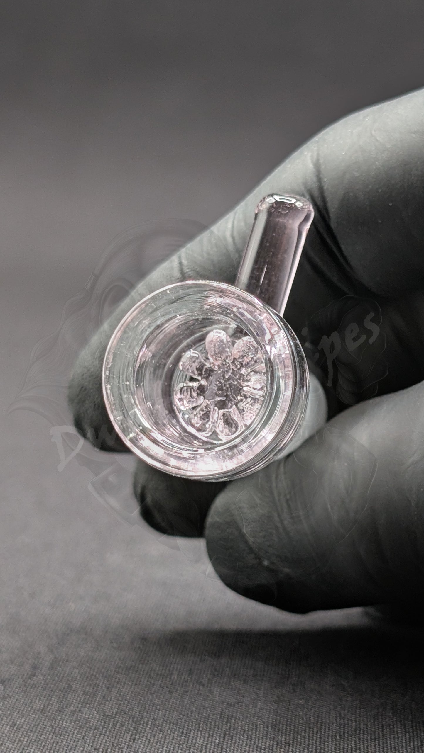 14mm Male Slide Bowl Glass Snowflake for Water Pipes - Snowflake Style Pink