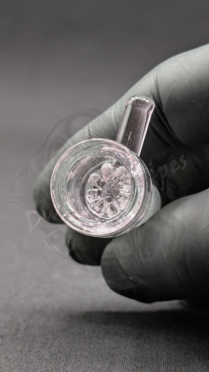 14mm Male Slide Bowl Glass Snowflake for Water Pipes - Snowflake Style Pink