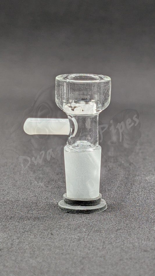 14mm Male Slide Bowl Glass Snowflake for Water Pipes - Snowflake Style White