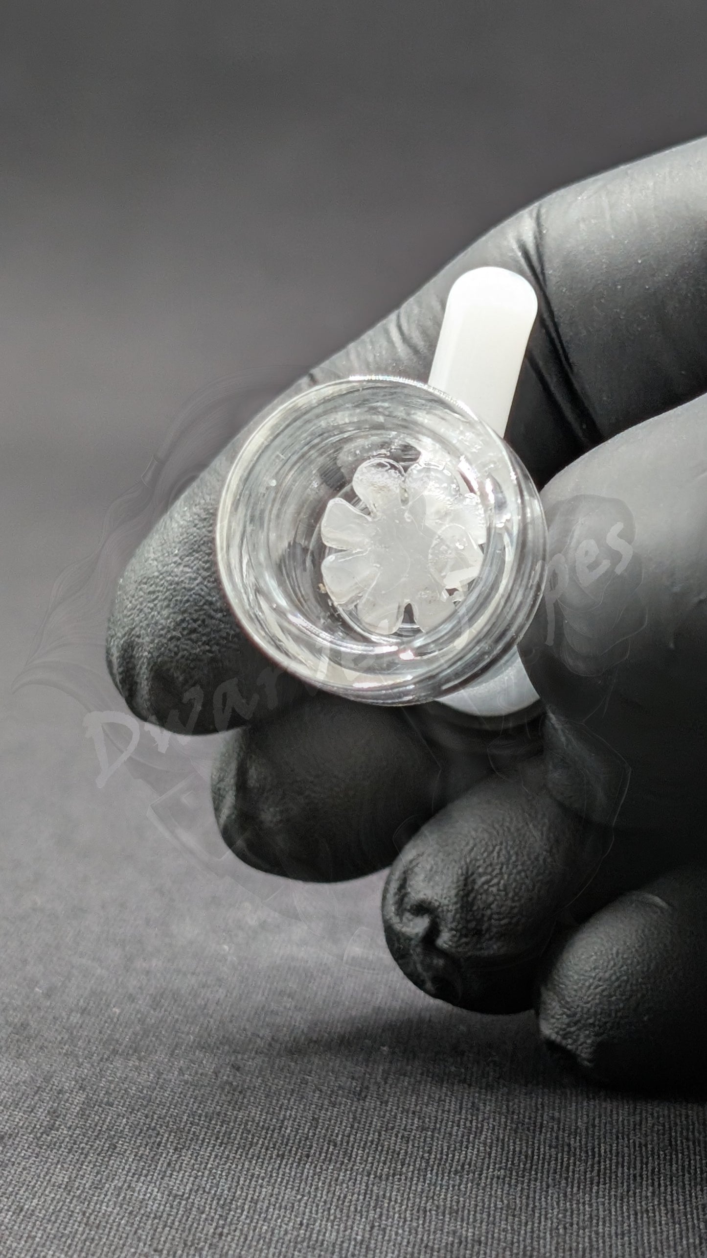 14mm Male Slide Bowl Glass Snowflake for Water Pipes - Snowflake Style White