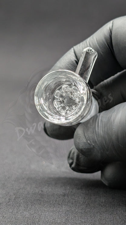 14mm Male Slide Bowl Glass Snowflake for Water Pipes - Snowflake Style Clear
