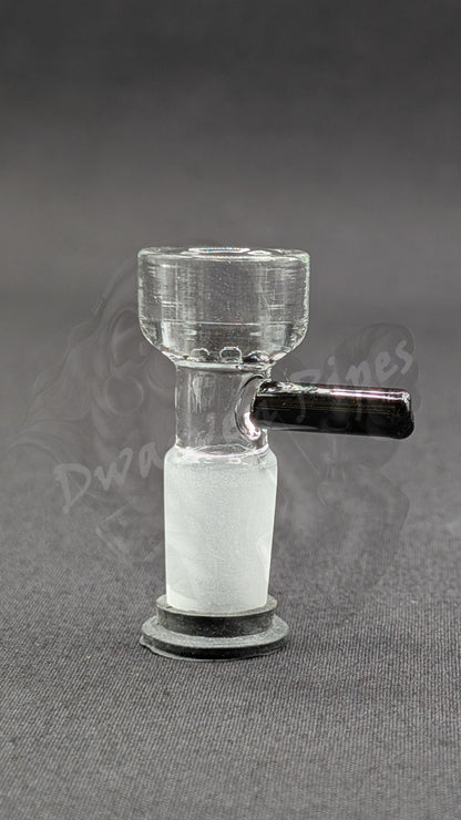 14mm Male Slide Bowl Glass Snowflake for Water Pipes - Snowflake Style Black