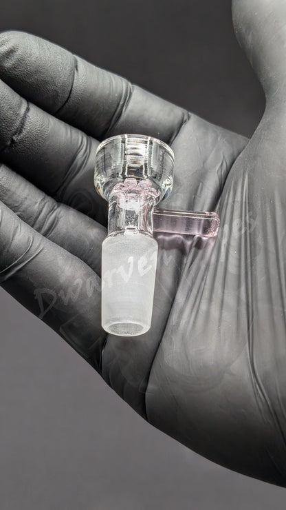 14mm Male Slide Bowl Glass Snowflake for Water Pipes - Snowflake Style Pink