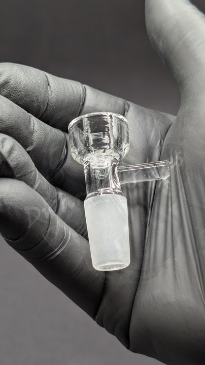 14mm Male Slide Bowl Glass Snowflake for Water Pipes - Snowflake Style Clear