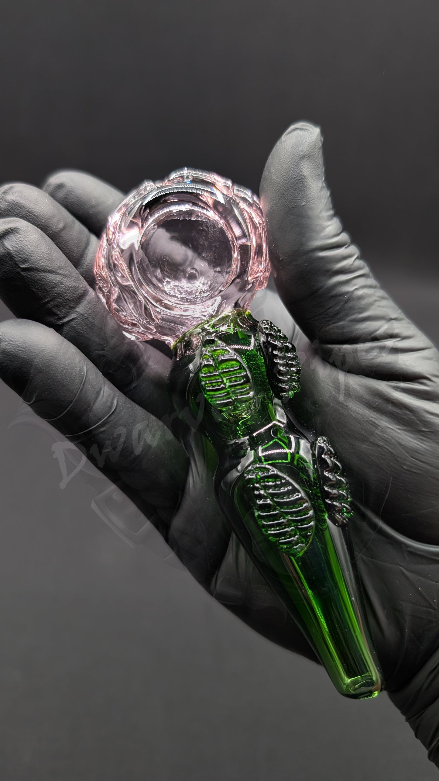 4.5" Glass Spoon Pink Rose