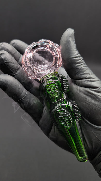 4.5" Glass Spoon Pink Rose