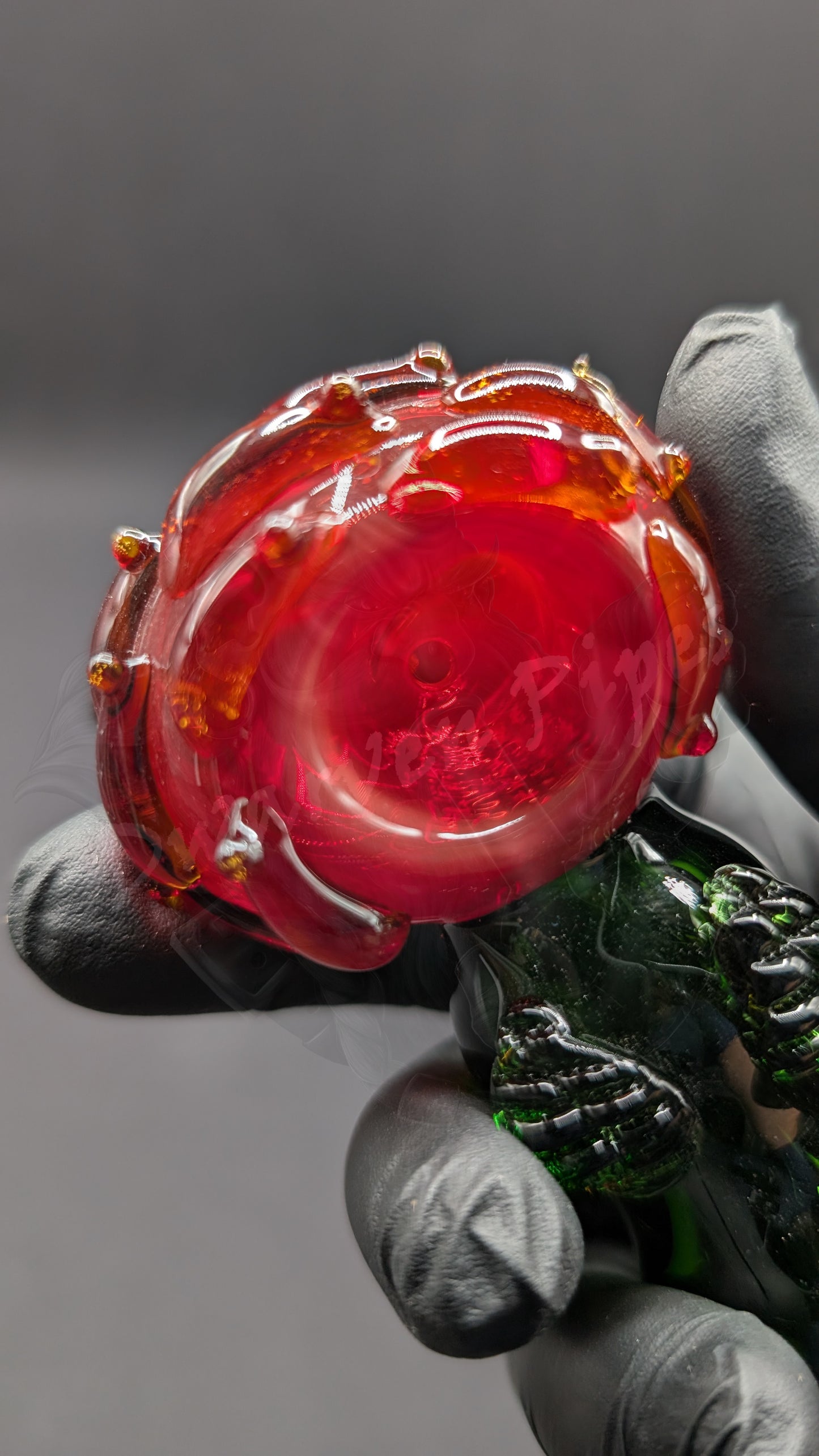 4.5" Glass Spoon Red Rose
