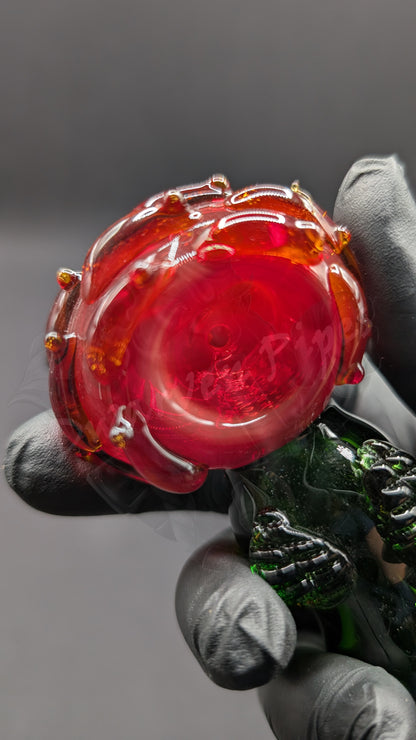 4.5" Glass Spoon Red Rose