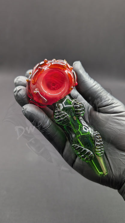 4.5" Glass Spoon Red Rose