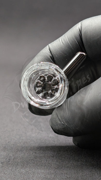 14mm Male Slide Bowl Glass Snowflake for Water Pipes - Snowflake Style Black