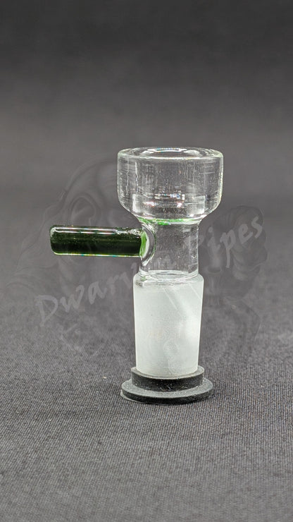 14mm Male Slide Bowl Glass Snowflake for Water Pipes - Snowflake Style Green