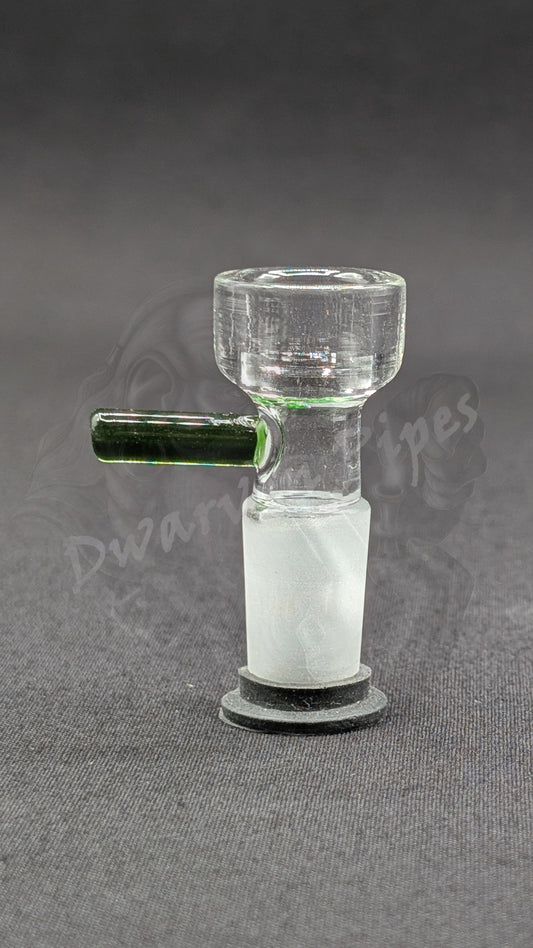 14mm Male Slide Bowl Glass Snowflake for Water Pipes - Snowflake Style Green