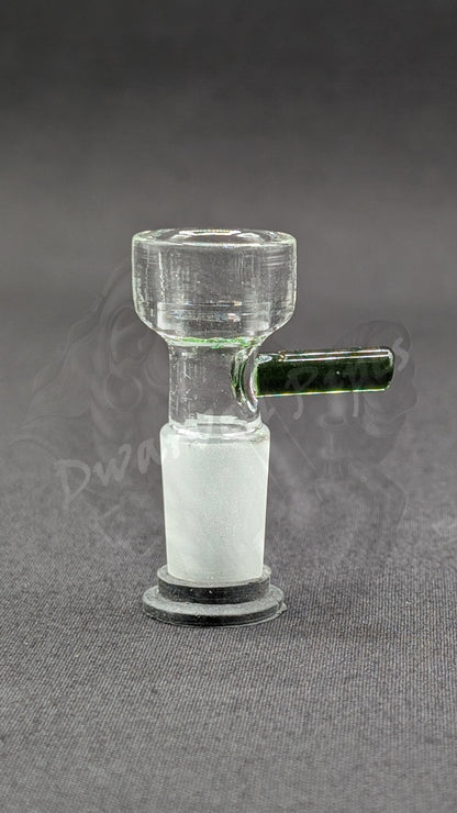 14mm Male Slide Bowl Glass Snowflake for Water Pipes - Snowflake Style Green