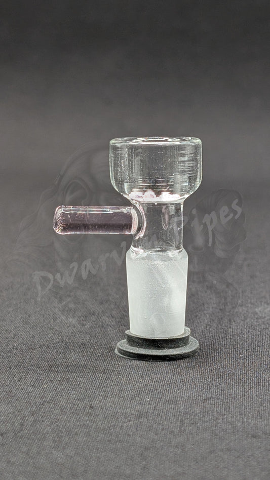 14mm Male Slide Bowl Glass Snowflake for Water Pipes - Snowflake Style Pink