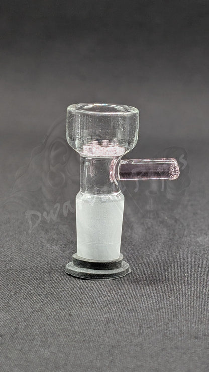 14mm Male Slide Bowl Glass Snowflake for Water Pipes - Snowflake Style Pink