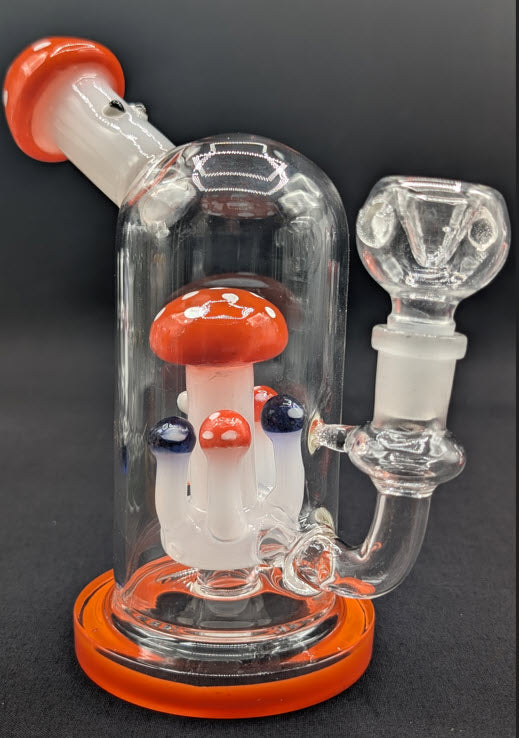 6" Glass Water Pipe Bong Mushroom Style OR