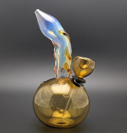 5" Glass Water Pipe Bong Round Light Amber