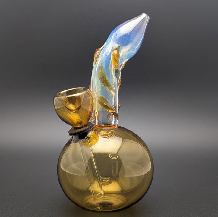 5" Glass Water Pipe Bong Round Light Amber