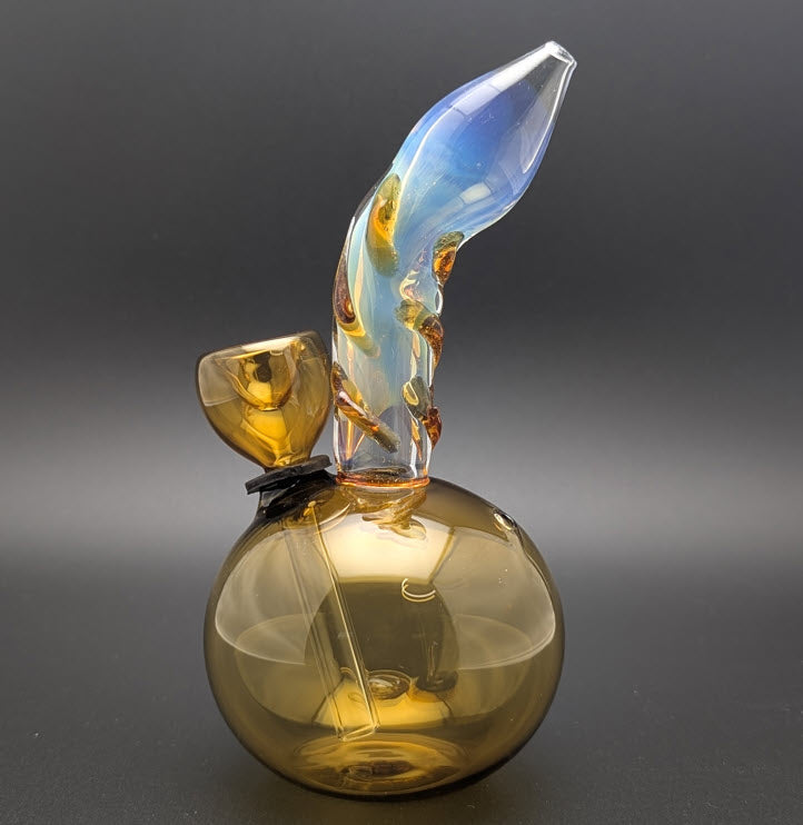 5" Glass Water Pipe Bong Round Light Amber