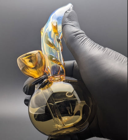 5" Glass Water Pipe Bong Round Light Amber