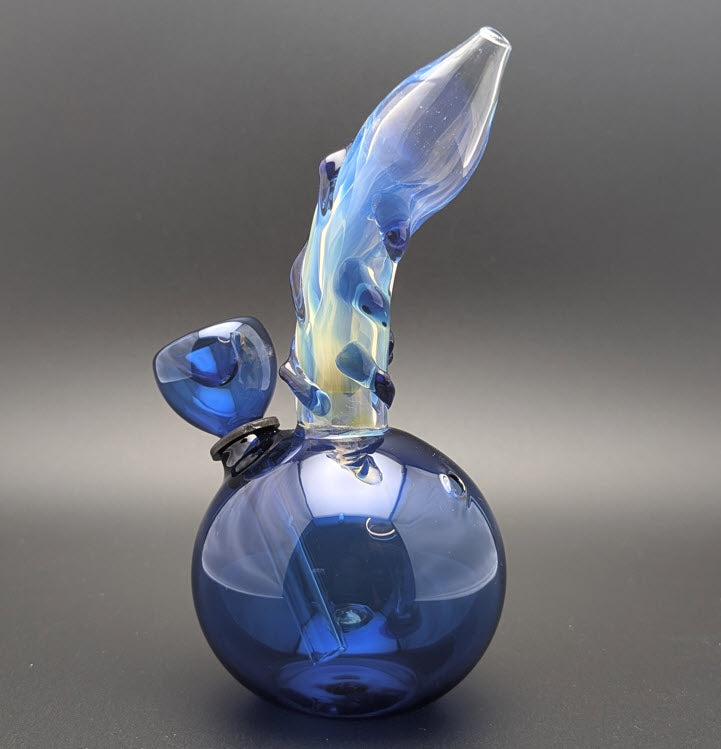 5" Glass Water Pipe Bong Round Blue