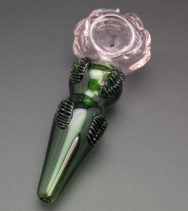 4.5" Glass Spoon Pink Rose