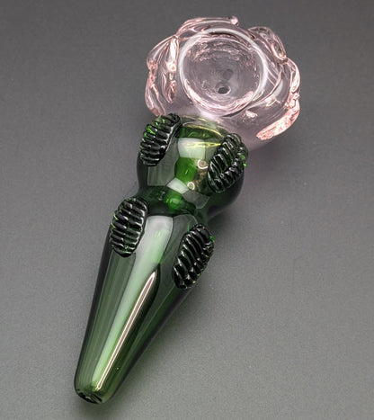 4.5" Glass Spoon Pink Rose