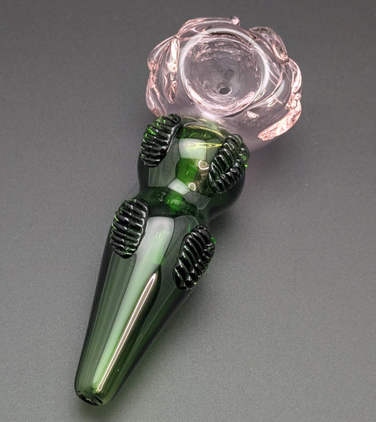4.5" Glass Spoon Pink Rose