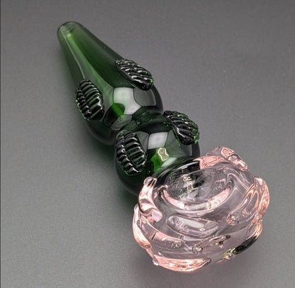 4.5" Glass Spoon Pink Rose
