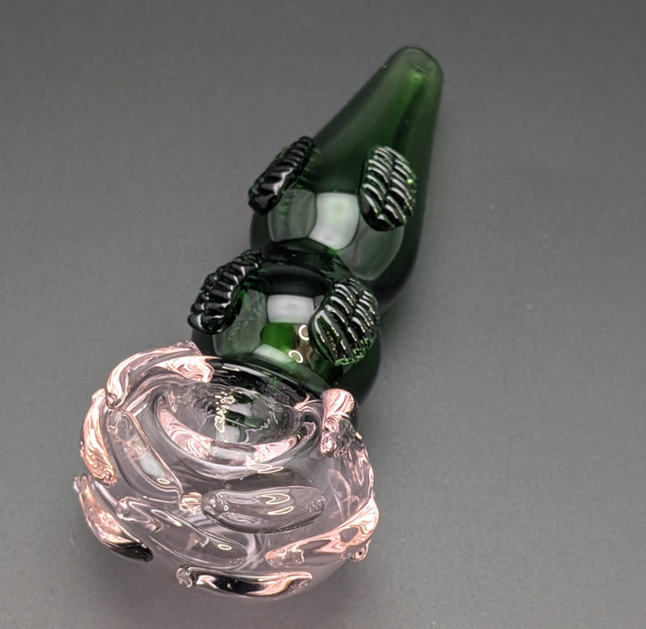 4.5" Glass Spoon Pink Rose
