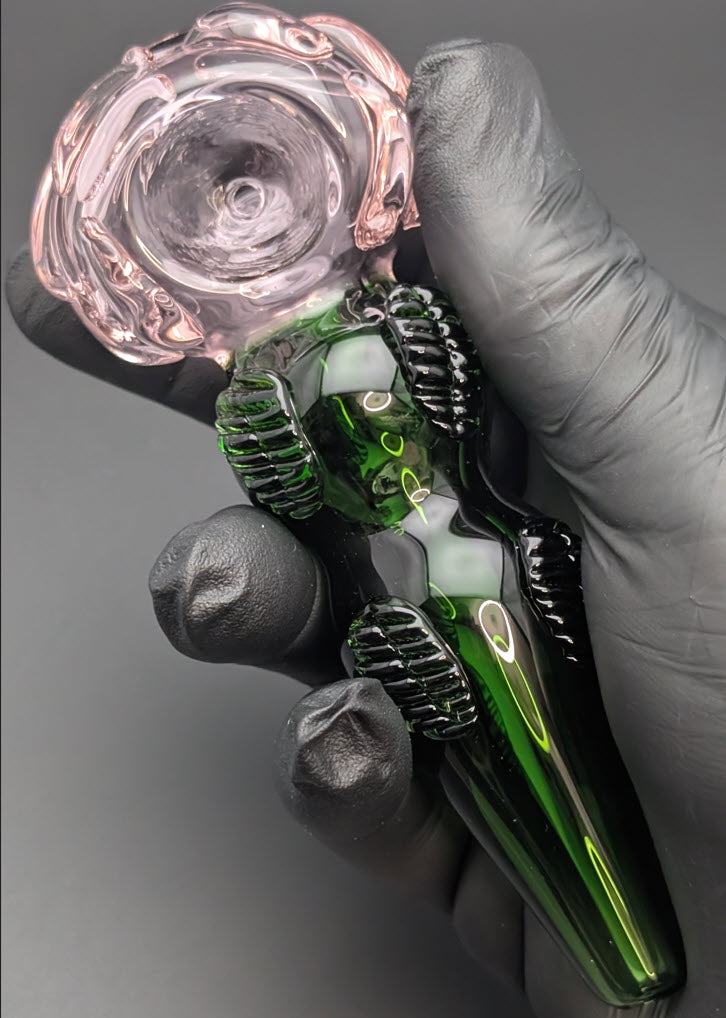 4.5" Glass Spoon Pink Rose