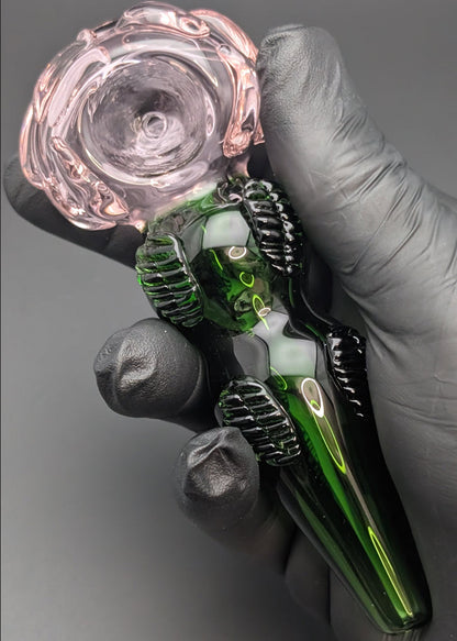 4.5" Glass Spoon Pink Rose