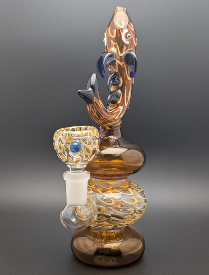 8" Glass Water Pipe Bong Fish AB