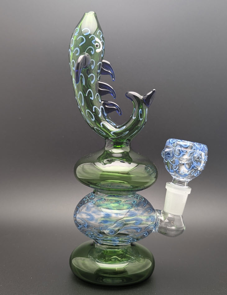 8" Glass Water Pipe Bong Fish GB
