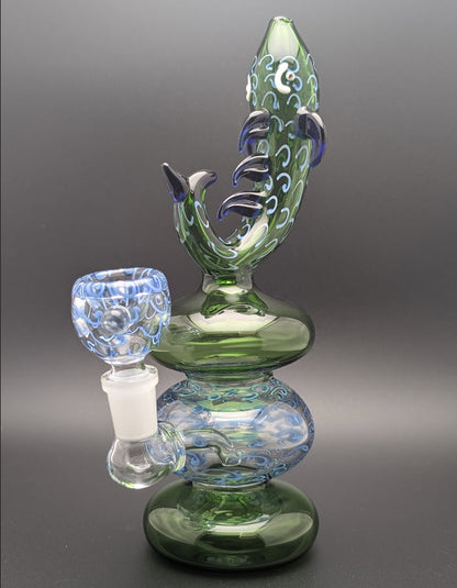 8" Glass Water Pipe Bong Fish GB