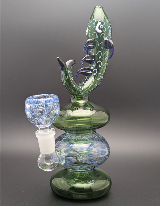 8" Glass Water Pipe Bong Fish GB