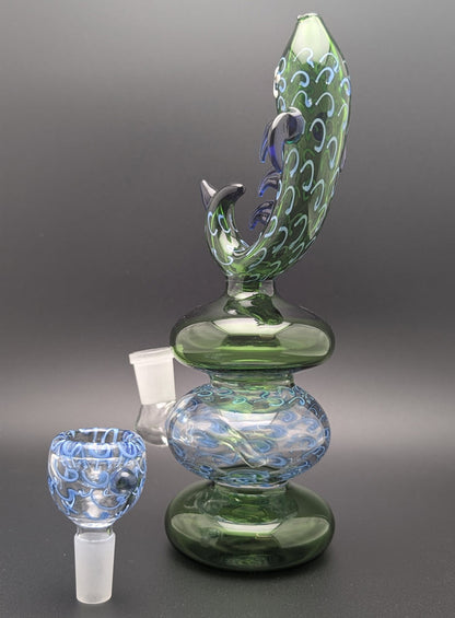 8" Glass Water Pipe Bong Fish GB